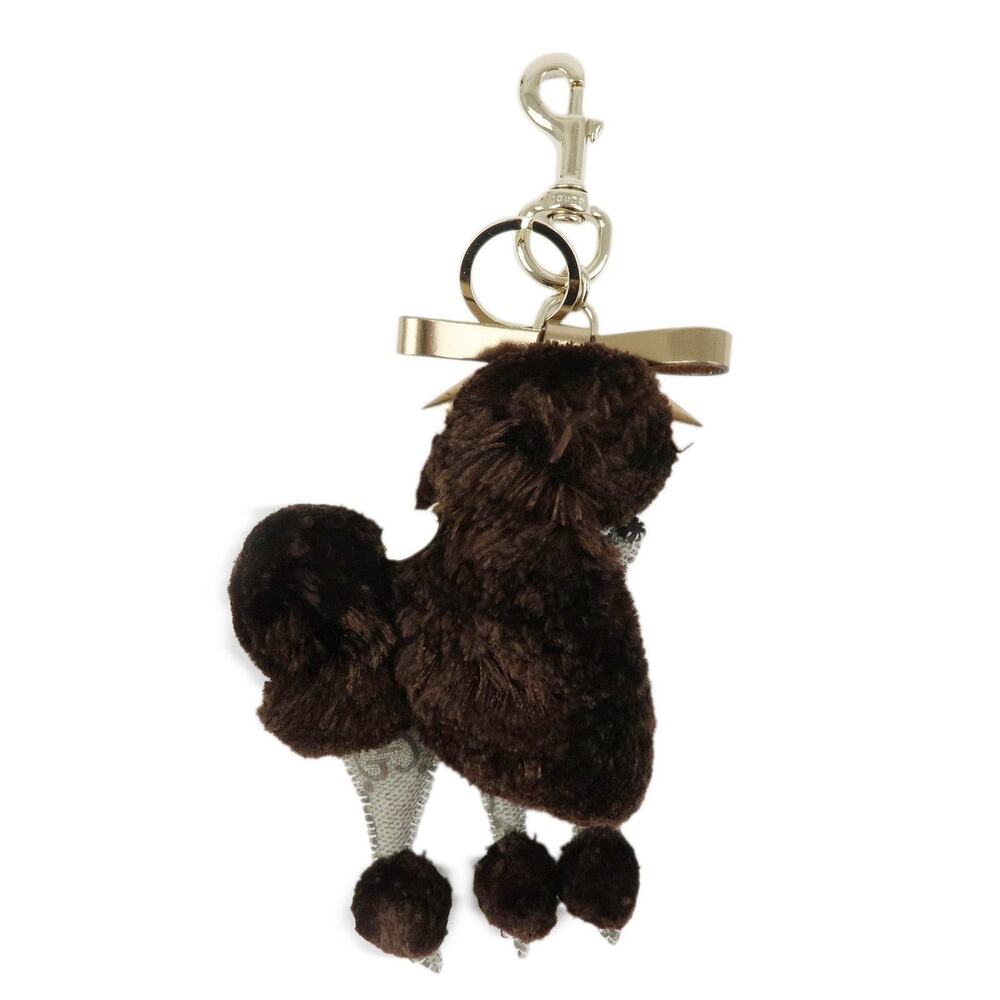 Gucci GG Supreme Lulu Toy Poodle Fur Charm Brown